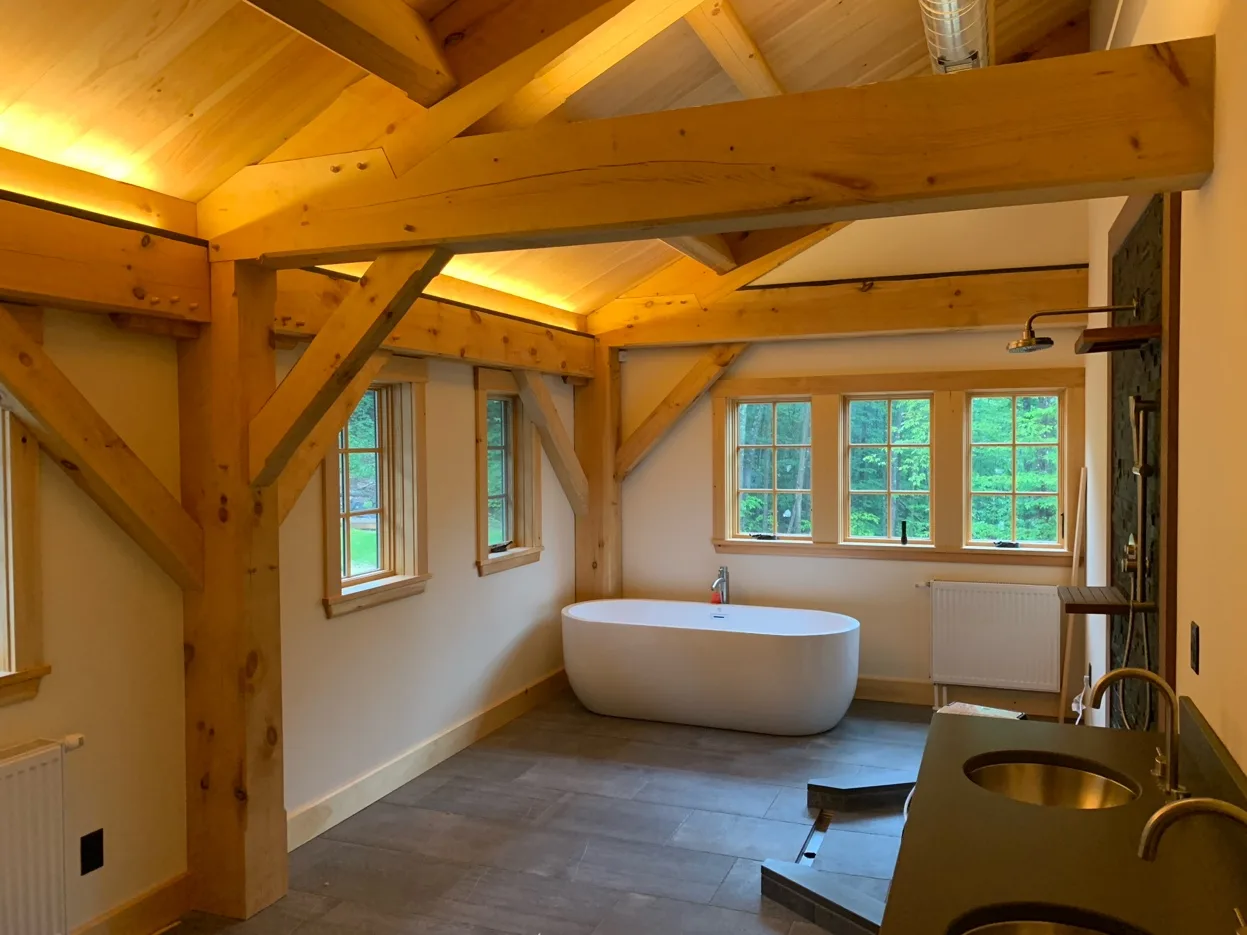 Patio cover with exposed beam joinery