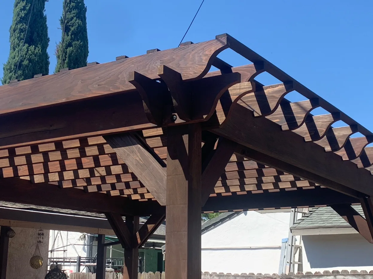 Timber frame outdoor pavilion construction